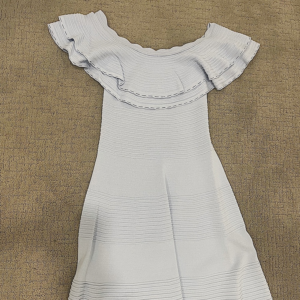 Eliza J off the shoulder dress.